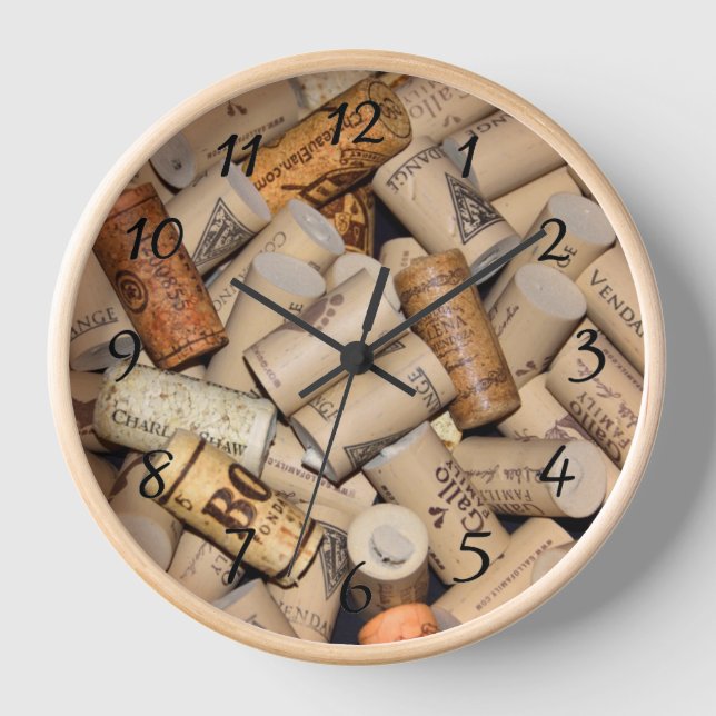 Wine Corks Round Clock (Front)
