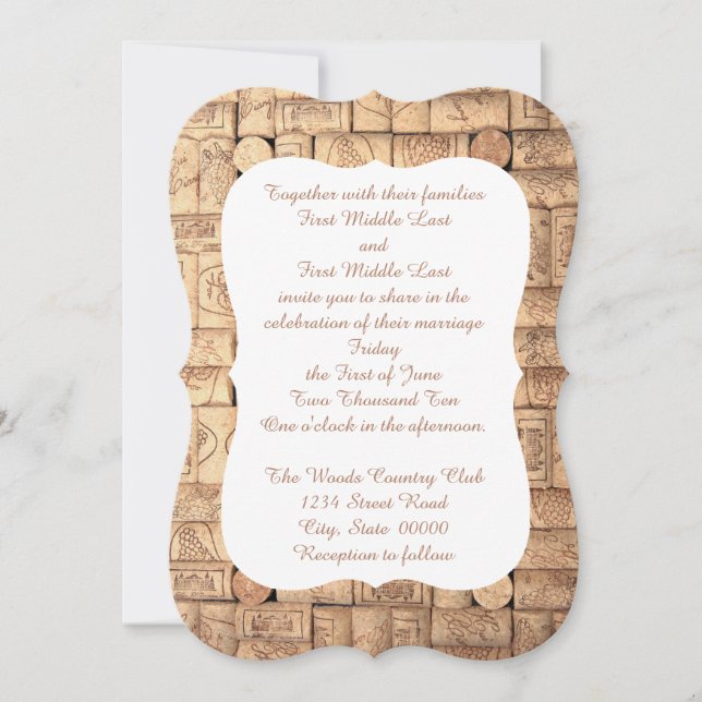 Wine Corks Wedding Invitations (Front)