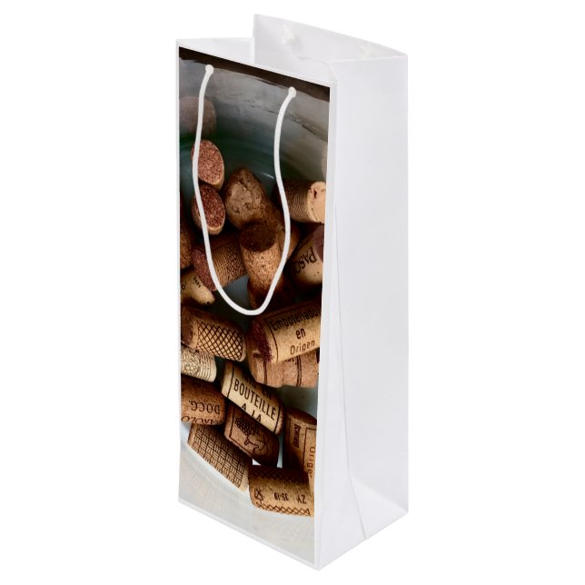 Wine Corks Wine Gift Bag (Back Angled)