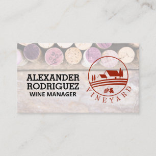 Wine Corks   Winery Estate Logo Business Card