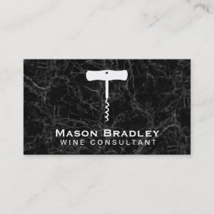 Wine Corkscrew   Marble Texture Business Card