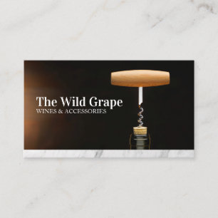 Wine Corkscrew   Sommelier Business Card