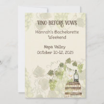 Wine Country Bachelorette Party Invitation 