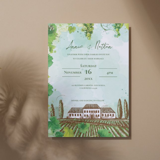 Wine Country Dream Vineyard Wedding Invitation (Wine Country Dream Vineyard Wedding Invitation)