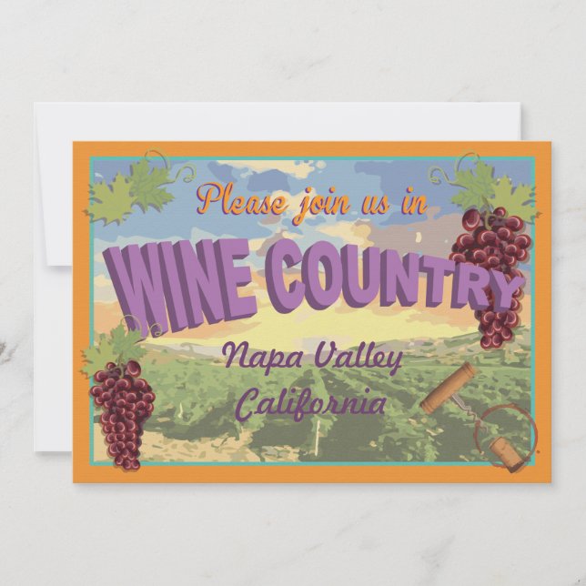 Wine Country Getaway Bachelorette Weekend Invite (Front)
