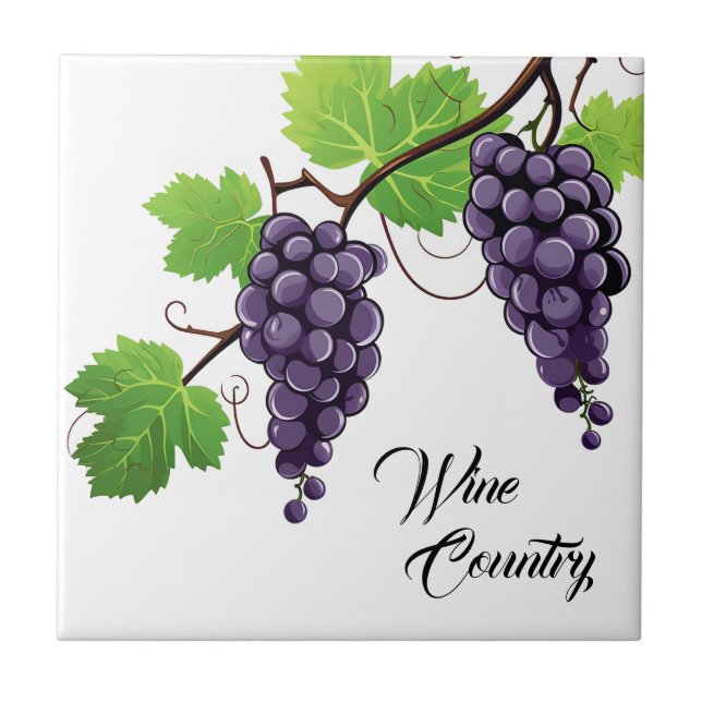 Wine Country Grapes Print Tile (Front)