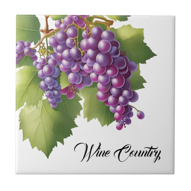 Wine Country Grapes Print Tile (Front)