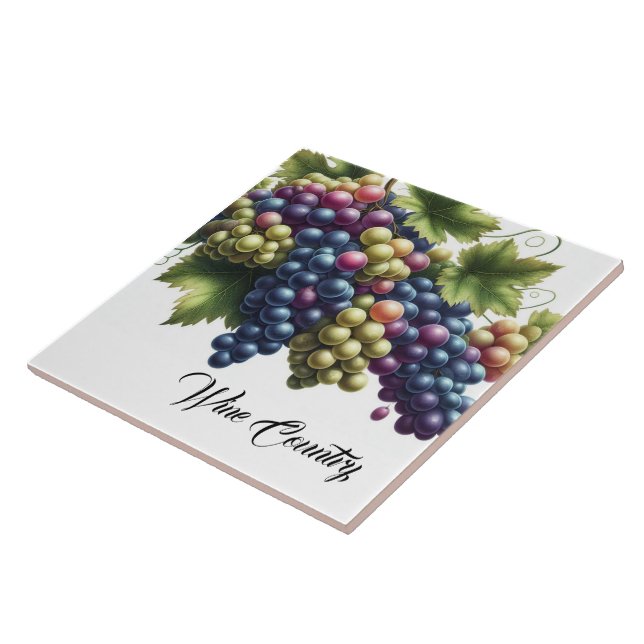 Wine Country Grapes Print Tile (Side)
