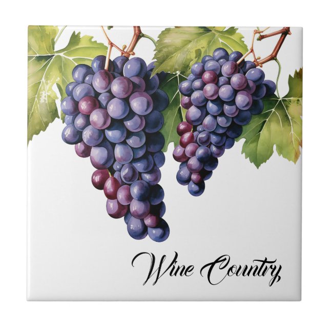 Wine Country Grapes Print Tile (Front)