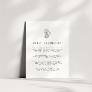 Wine Country Guest Information Enclosure Card
