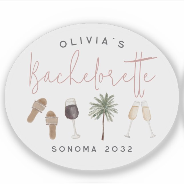 Wine Country Personalised Bachelorette Party (Front)