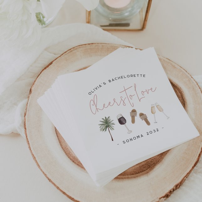 Wine Country Personalised Bachelorette Party Napkin (Creator Uploaded)