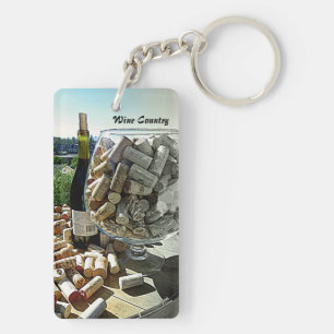 Wine Country Rectangle Keychain! Key Ring