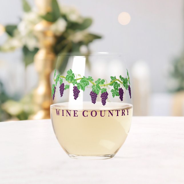 Wine Country Stemless Wine Glass (Insitu (Wedding))