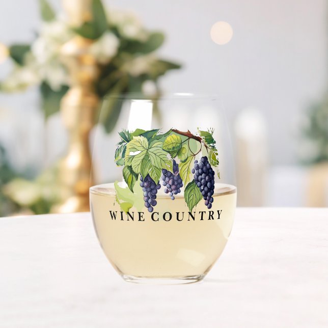 Wine Country Stemless Wine Glass (Insitu (Wedding))