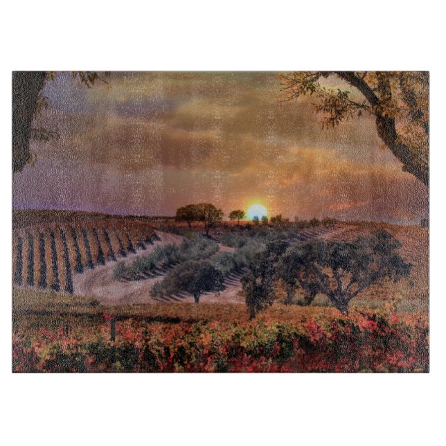 Wine Country Vineyard Cutting Board (Front)