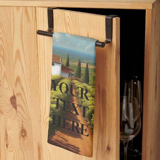 Wine Country Vineyards Personalise Change Text  Tea Towel (Thirds Fold)