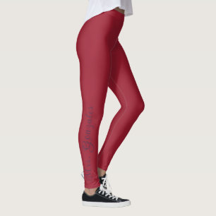 Wine Country Wedding Burgundy & Aubergine Script Leggings