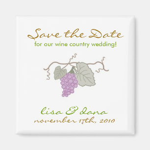 Wine Country Wedding grape vine Magnet