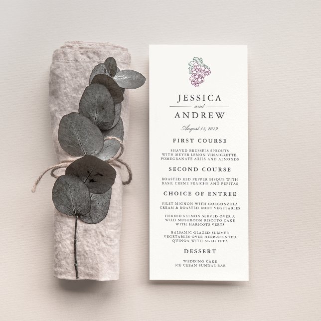 Wine Country Wedding Menu Card (Creator Uploaded)