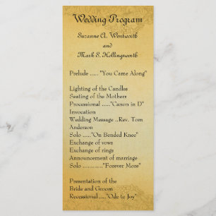 Wine Country Wedding Programs Programme