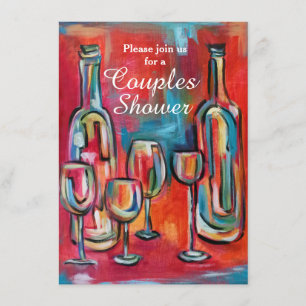 Wine Couples Wedding Shower Party Invitation