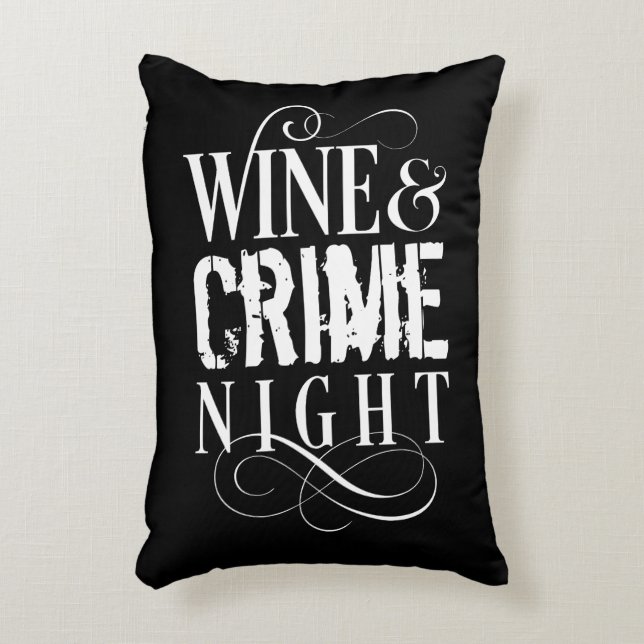 Wine & Crime Night - funny true crime Decorative Cushion (Front(Vertical))