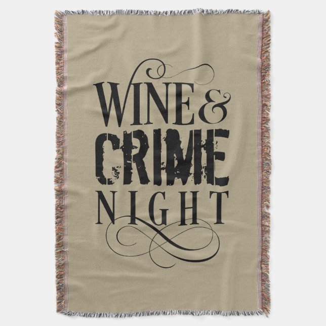 Wine & Crime Night - funny true crime Throw Blanke Blanket (Front Vertical)