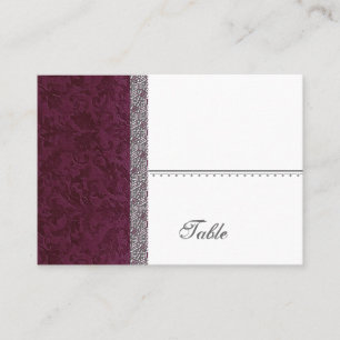 Wine Damask Place Card - Wedding Party
