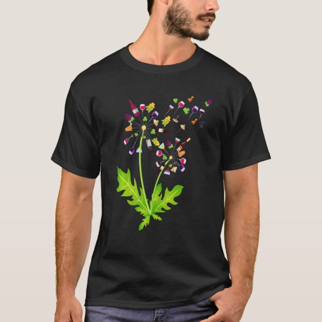Wine Dandelion Drinking Wine Rosee Wine Lovers Ros T-Shirt (Front)