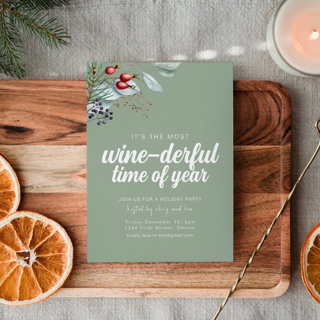 Wine-derful Time of Year Holiday Party Invite (Creator Uploaded)