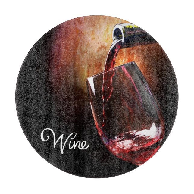 Wine Design Glass Cutting Board (Front)