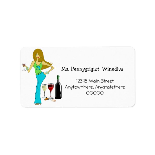 Wine Diva Address Label (Front)
