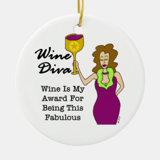 Wine Diva "Fabulous" Ceramic Tree Decoration