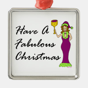 Wine Diva Fabulous Christmas Metal Tree Decoration