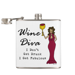 Wine Diva "I Don't Get Drunk, I Get Fabulous" Hip Flask