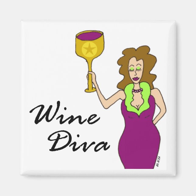 Wine Diva (No Saying) Magnet (Front)