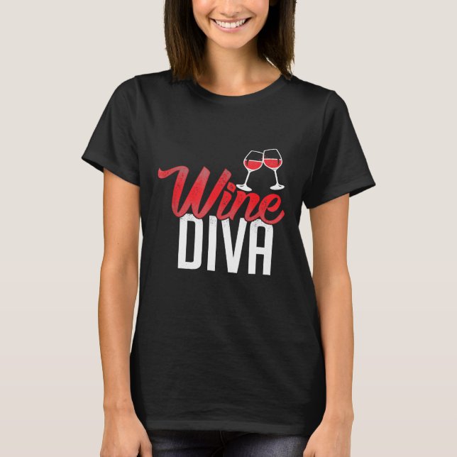 Wine Diva    Wine Enthusiast T-Shirt (Front)