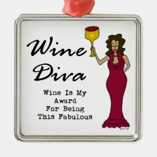 Wine Diva "Wine Is My Award For Being Fabulous" Metal Tree Decoration