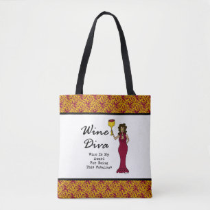 Wine Diva "Wine Is My Award For Being Fabulous" Tote Bag
