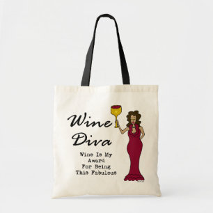 Wine Diva "Wine Is My Award For Being Fabulous" Tote Bag