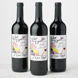 "Wine Down" DIVA Wine Label