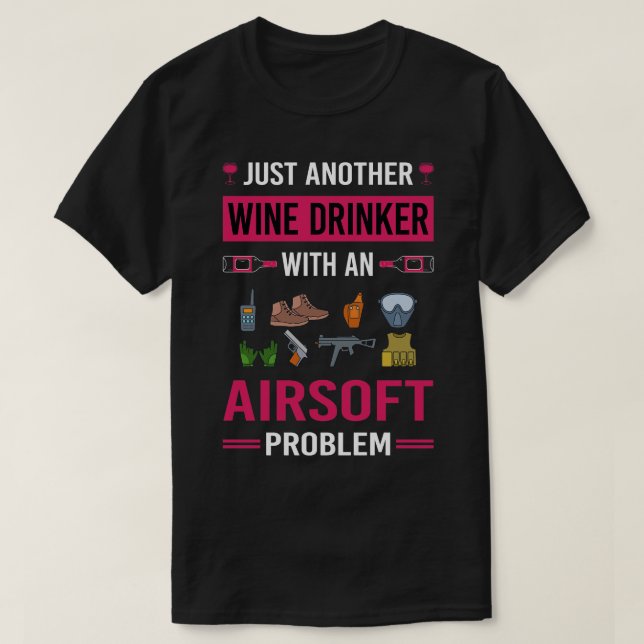 Wine Drinker Airsoft T-Shirt (Design Front)