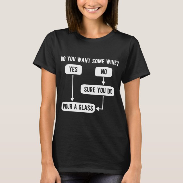 Wine Drinker Flow Chart T-Shirt (Front)