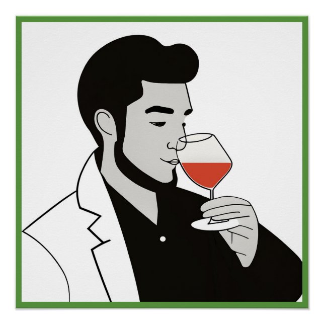 Wine Drinker Glossy Poster (Front)