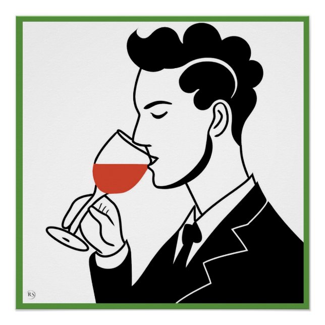 Wine Drinker Glossy Poster (Front)