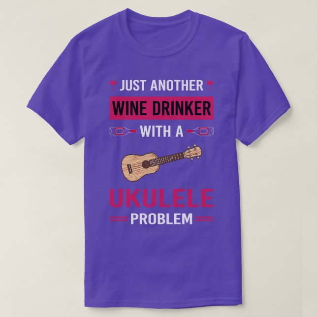Wine Drinker Ukulele T-Shirt (Design Front)