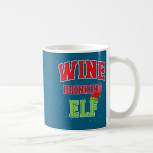 Wine Drinking Elf Christmas Family Matching Group  Coffee Mug