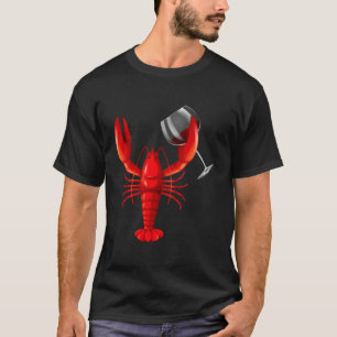 Wine Drinking Lobster Red Crawfish Wine T-Shirt