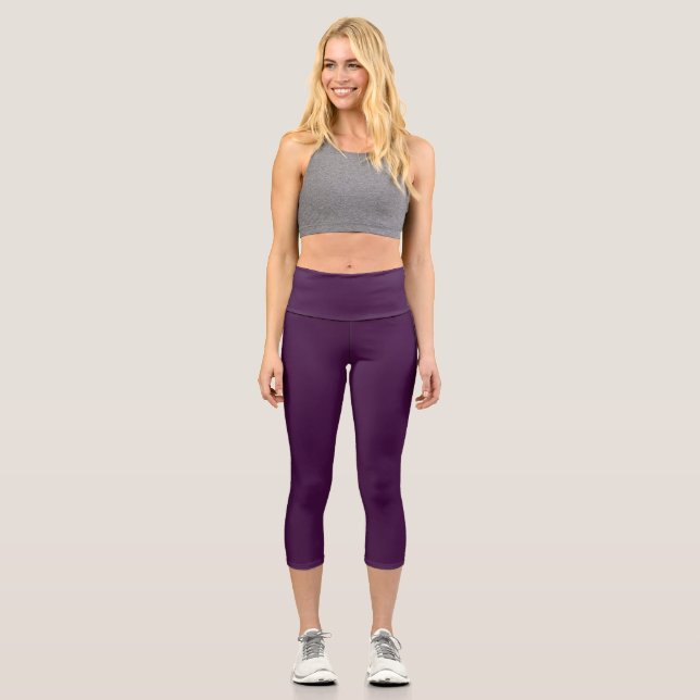 Wine Elegance Capri Leggings (Front)